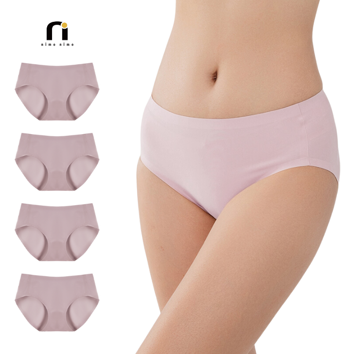 シームレス 100%綿 ピンク 4点セット