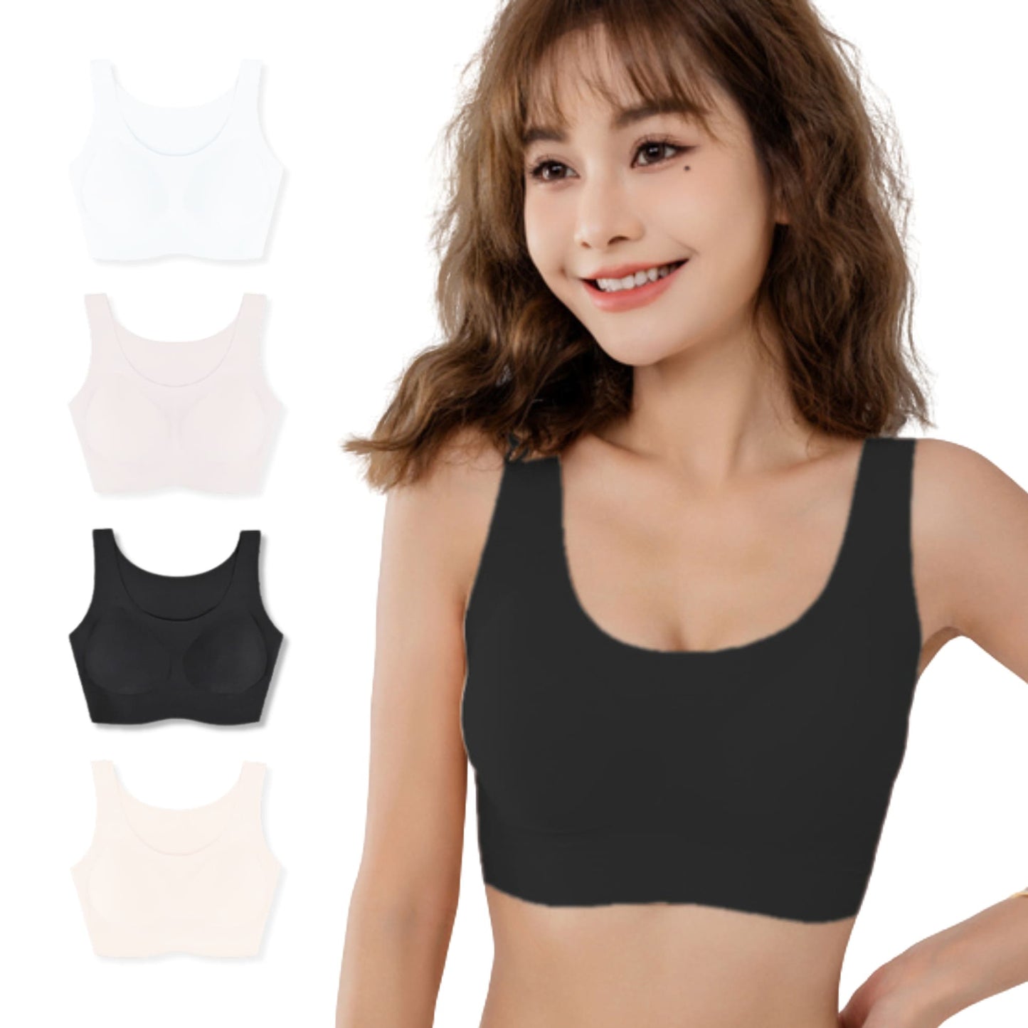 ナイトブラ Uネック ブラック 昼夜兼用 育乳