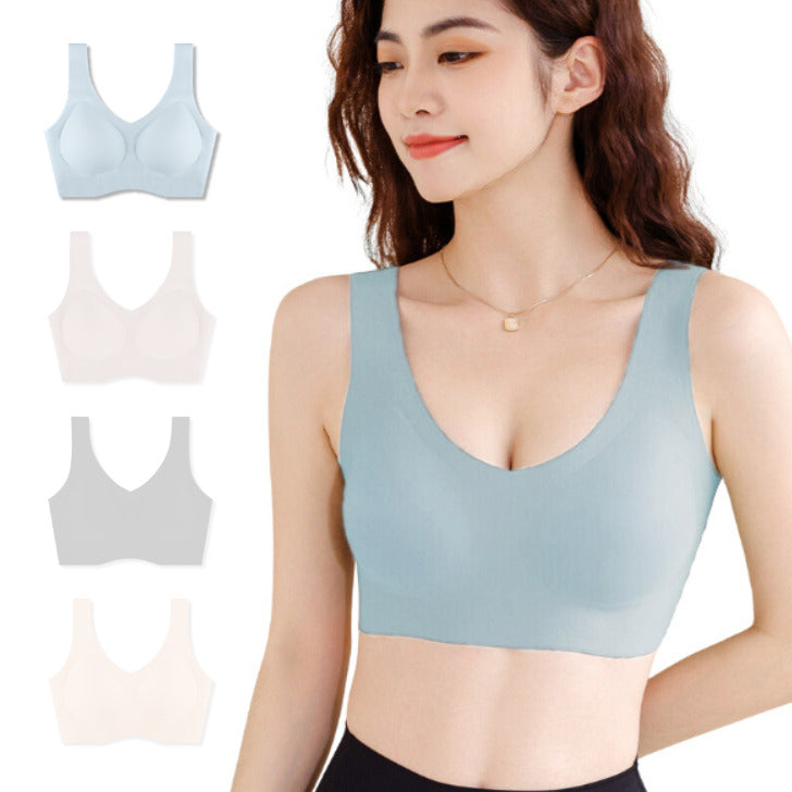 ナイトブラ Vネック ブルー 昼夜兼用 育乳